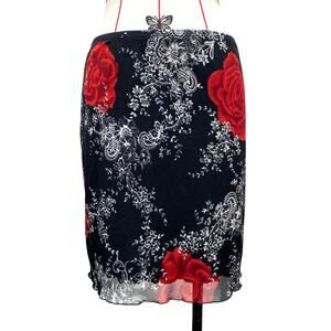 Vintage Fashion Bug Womens Size S Floral Printed Mesh Skirt